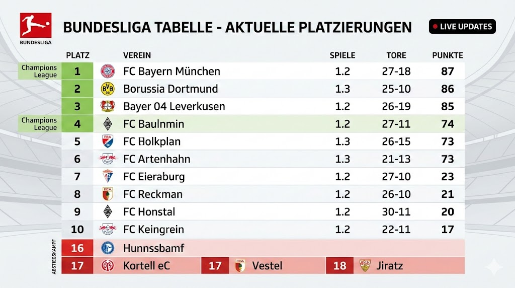 Bundesliga Tabelle