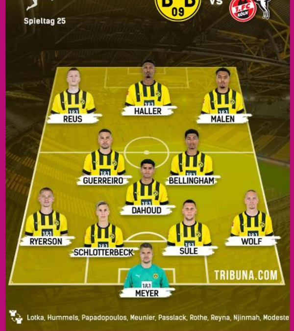 aufstellungen: teilnehmer: bvb gegen 1. fc köln